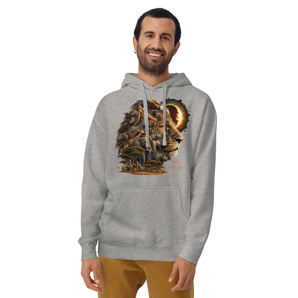 Illusions Lion Unisex Hoodie — Carbon Grey — front