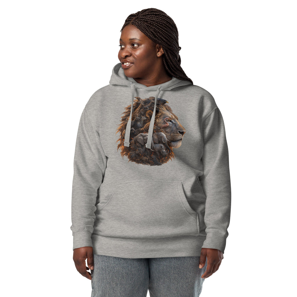 King of the Savanna Unisex Hoodie — Carbon Grey — front