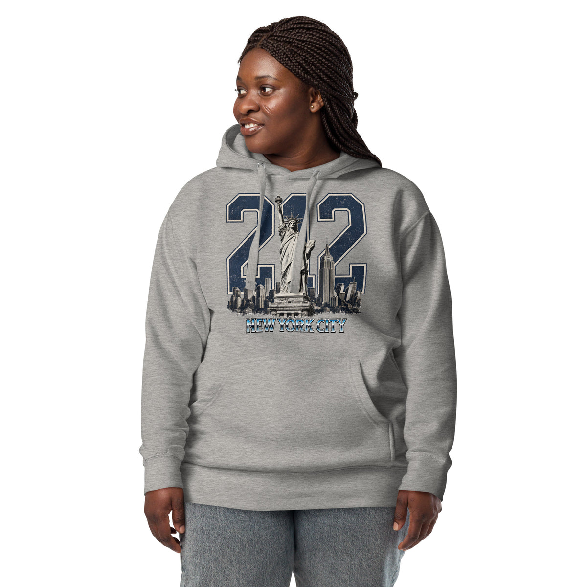 New York 212 Unisex Hoodie — Carbon Grey — front