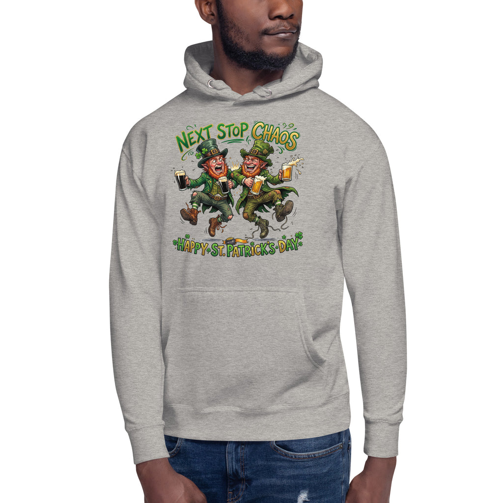St. Patrick’s Day Chaos Unisex Hoodie — Carbon Grey — front