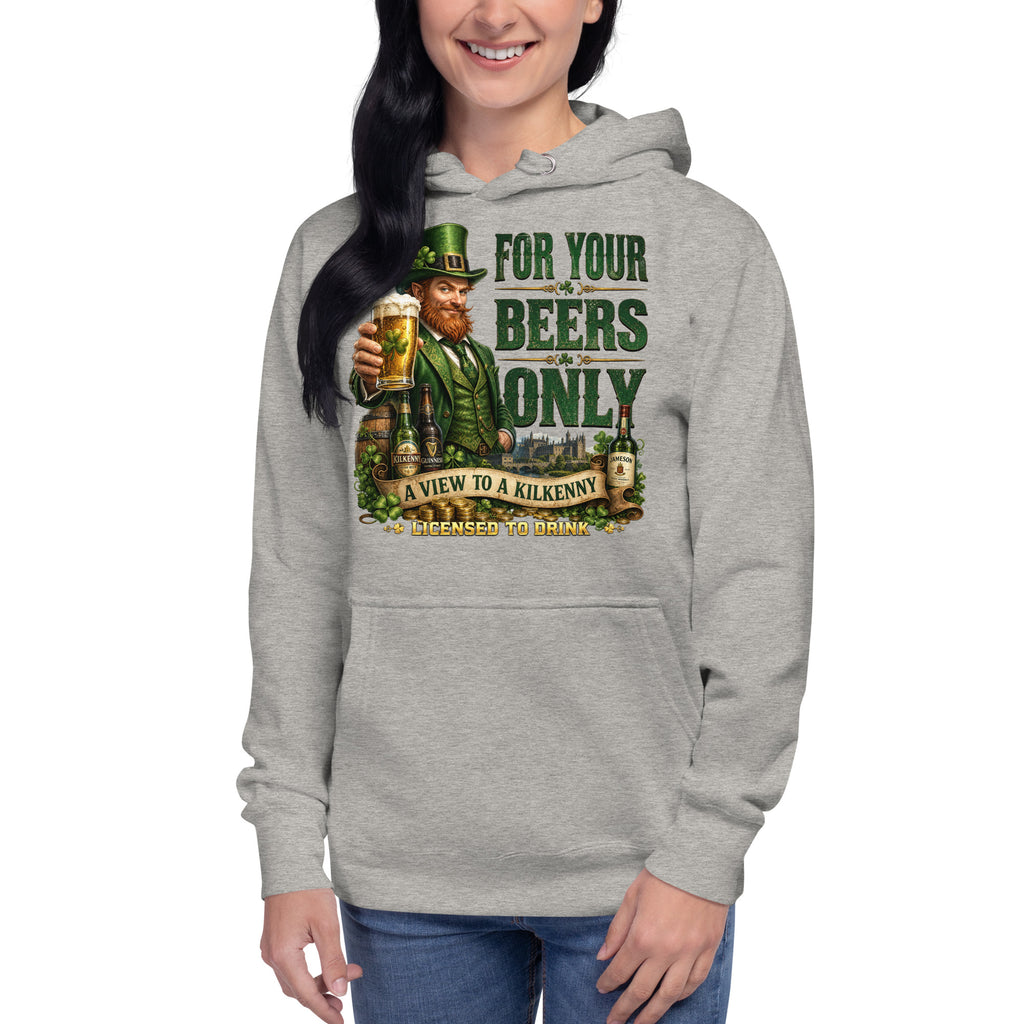 For Your Beers Only Unisex Hoodie — Carbon Grey — front