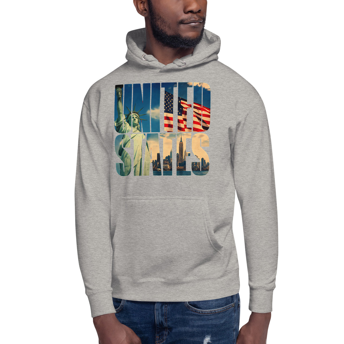 United States Unisex Hoodie — Carbon Grey — front