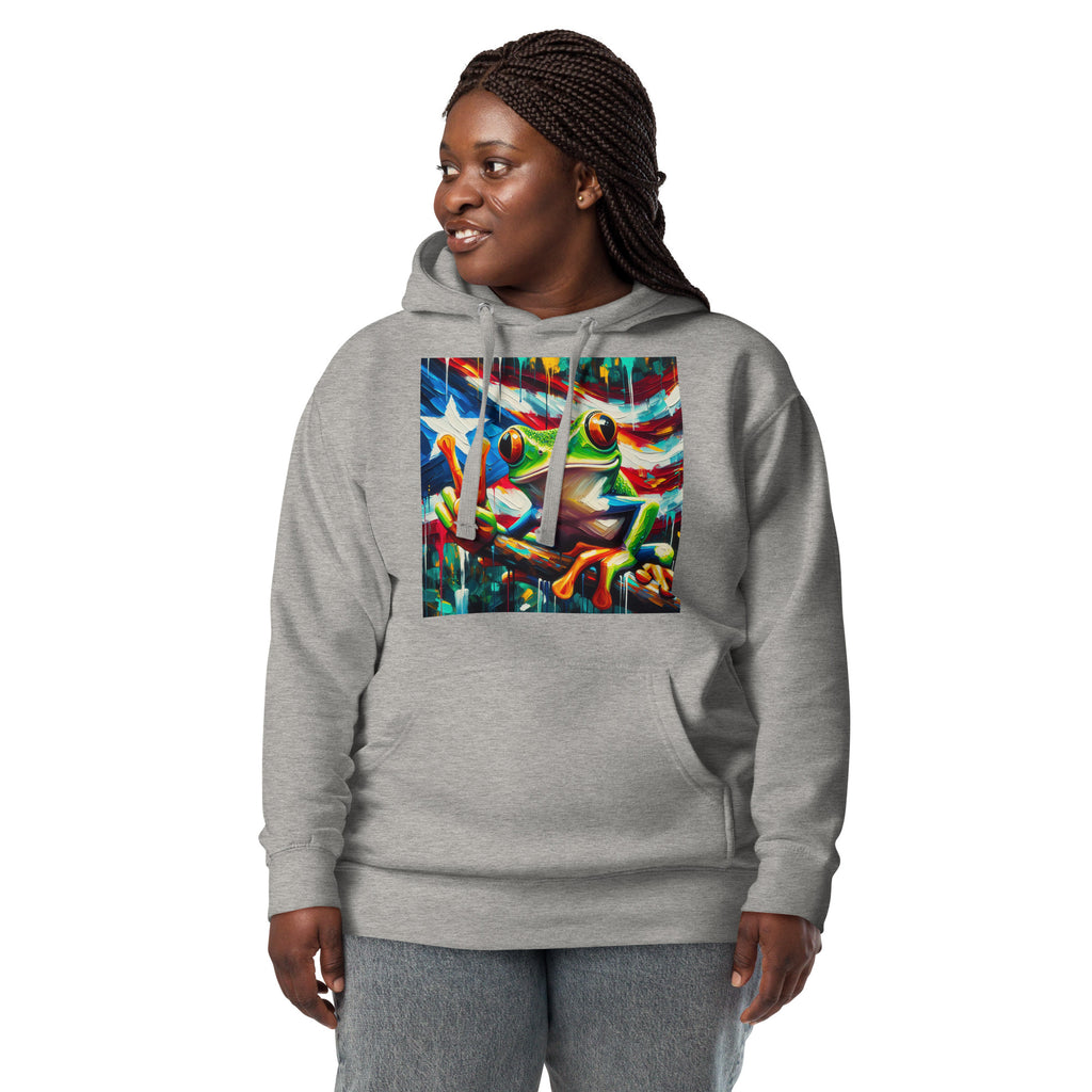 Coqui Frog Unisex Hoodie — Carbon Grey — front