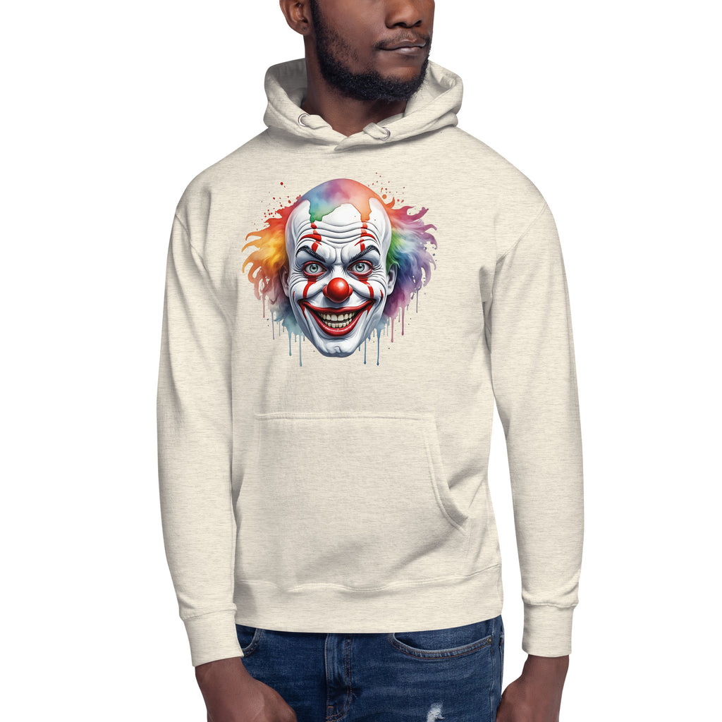 Painted Clown Unisex Hoodie — Oatmeal Heather — front