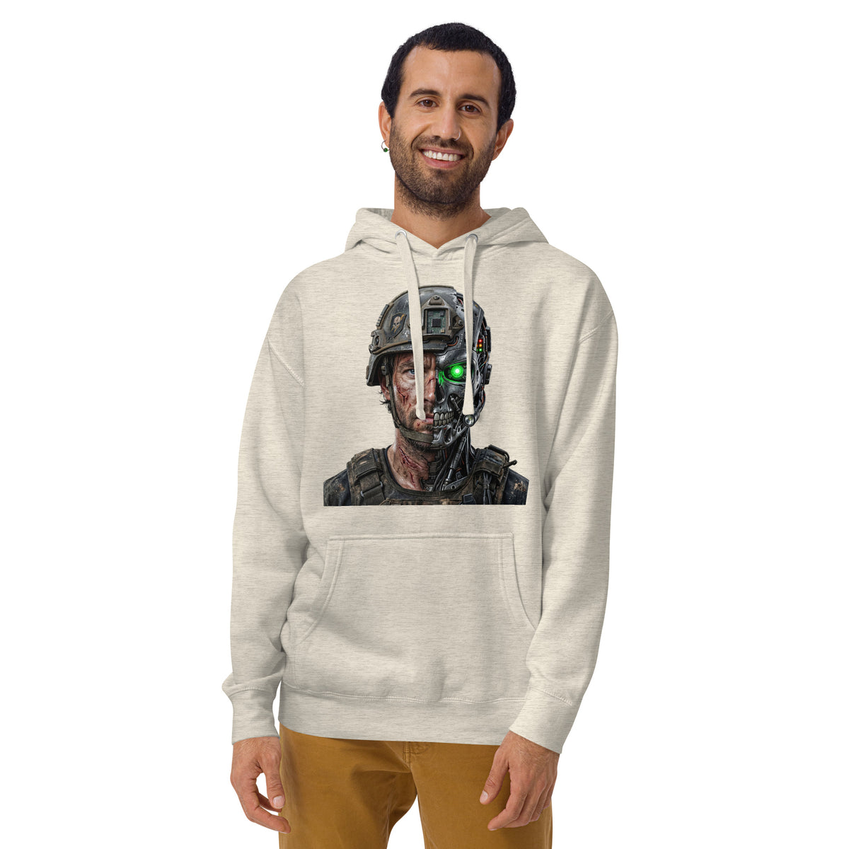 Borg Soldier Unisex Hoodie — Oatmeal Heather — front
