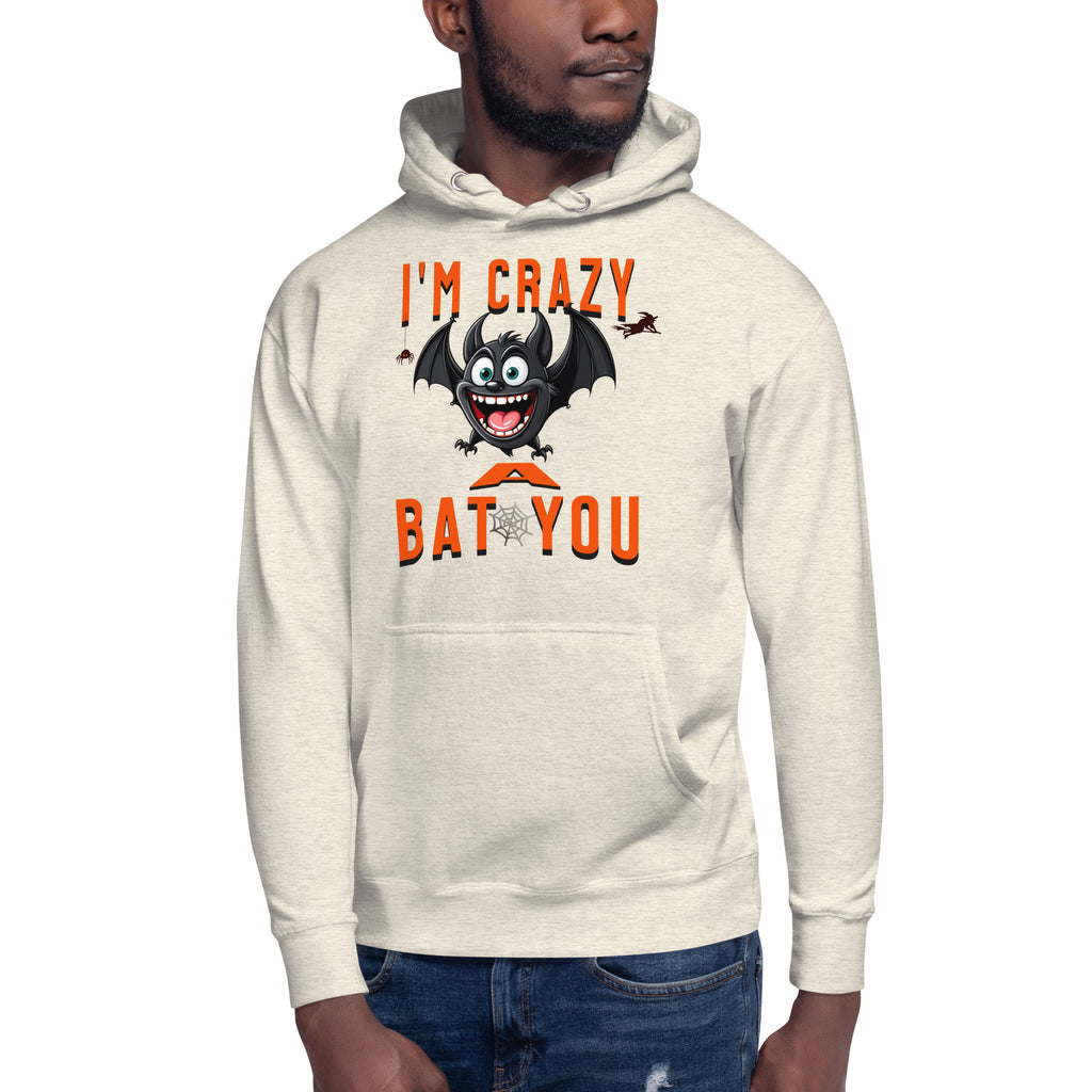Crazy Bat You Unisex Hoodie — Oatmeal Heather — front