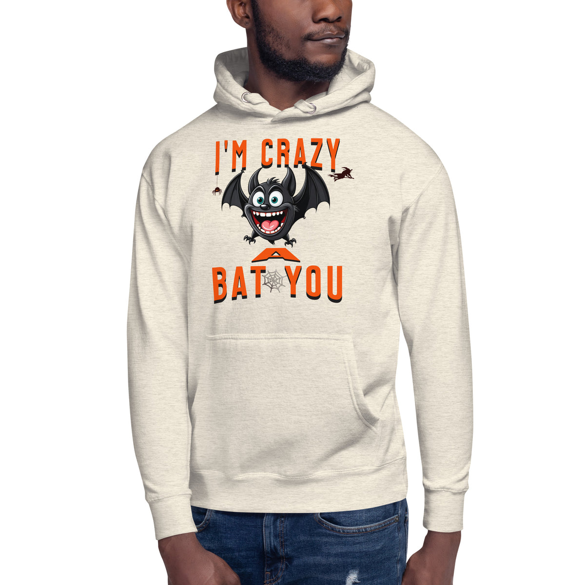 Crazy Bat You Unisex Hoodie — Oatmeal Heather — front