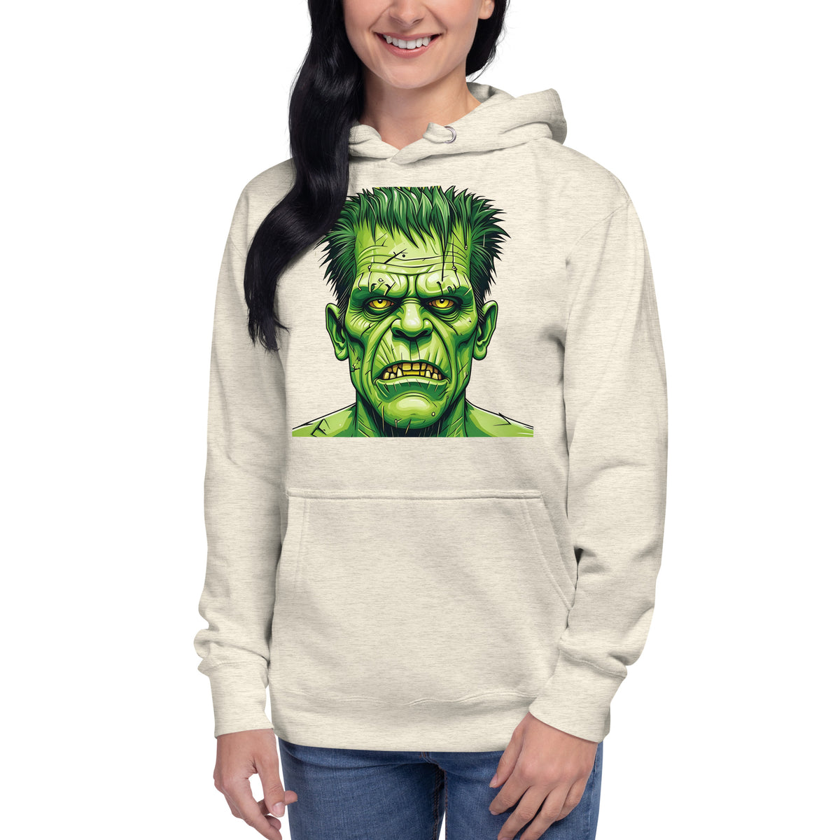 Franken Stan Unisex Hoodie — Oatmeal Heather — front