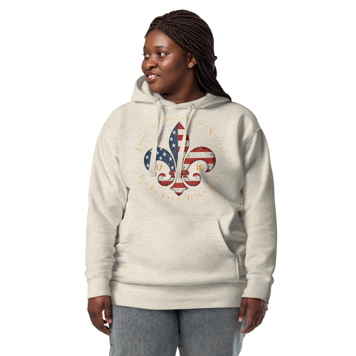 Good Times NOLA Unisex Hoodie — Oatmeal Heather — front