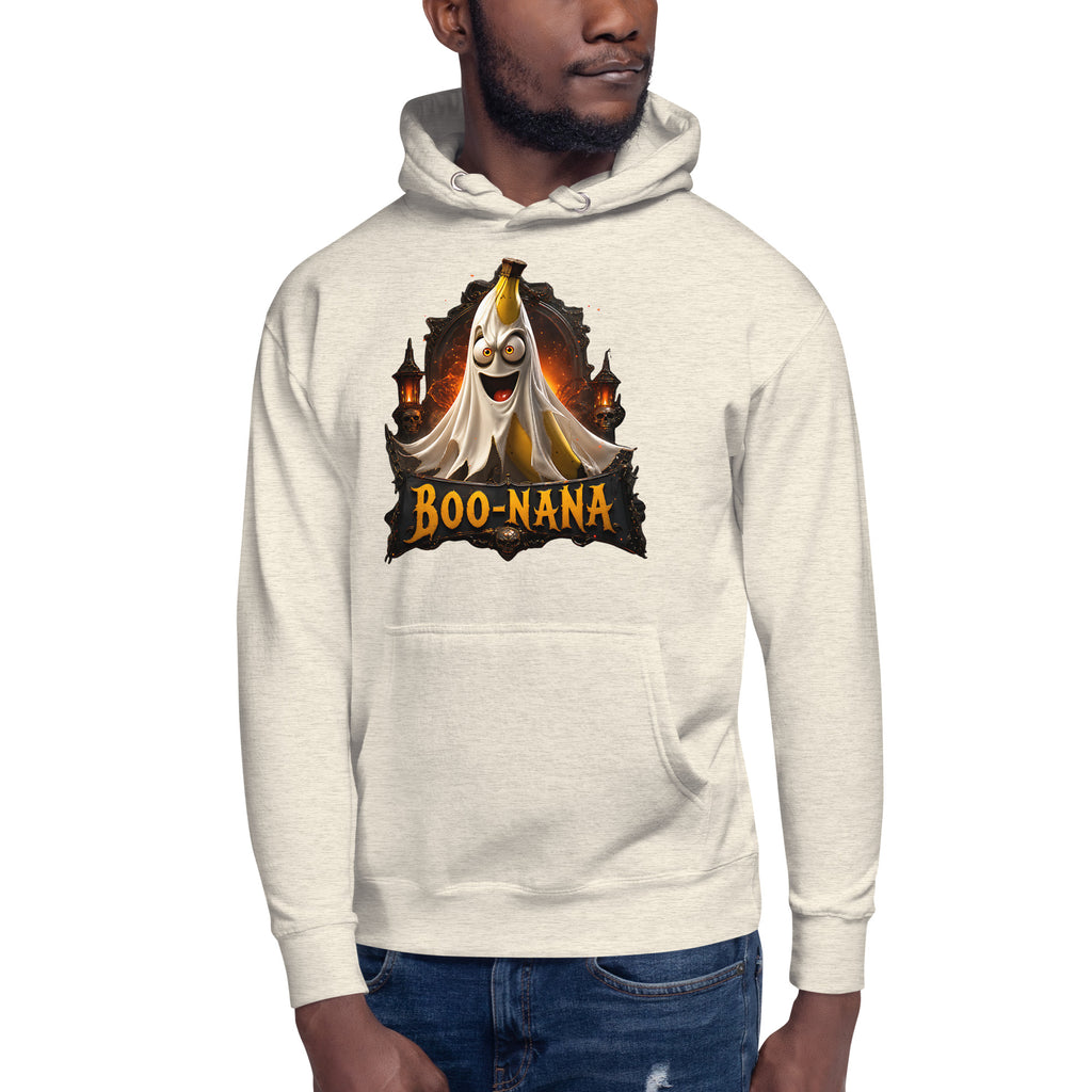 Halloween Banana Unisex Hoodie — Oatmeal Heather — front