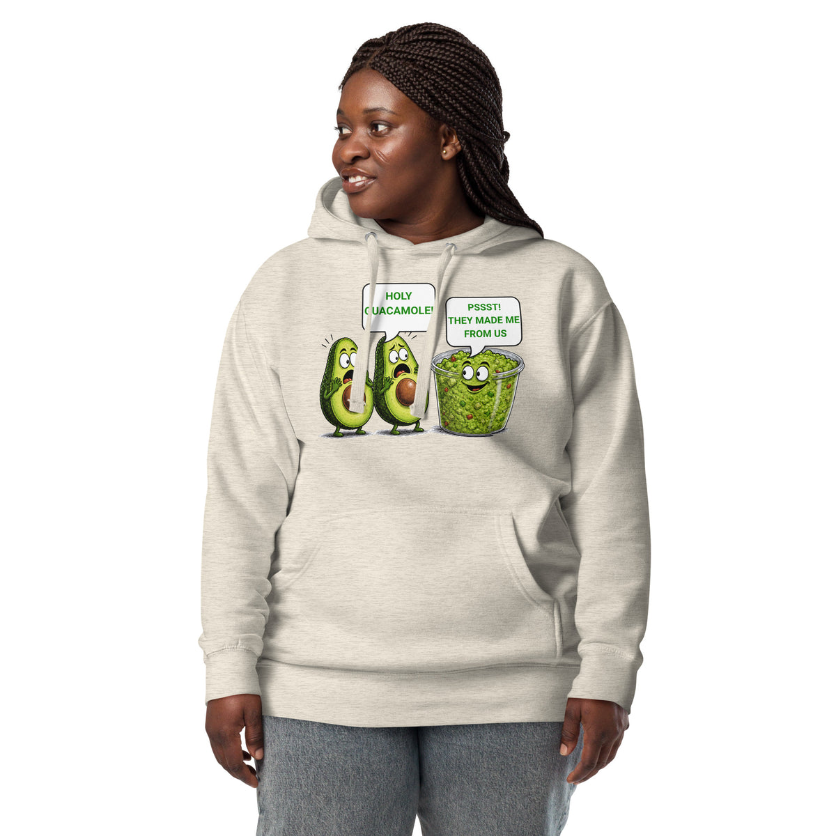 Holy Guacamole Unisex Hoodie — Oatmeal Heather — front