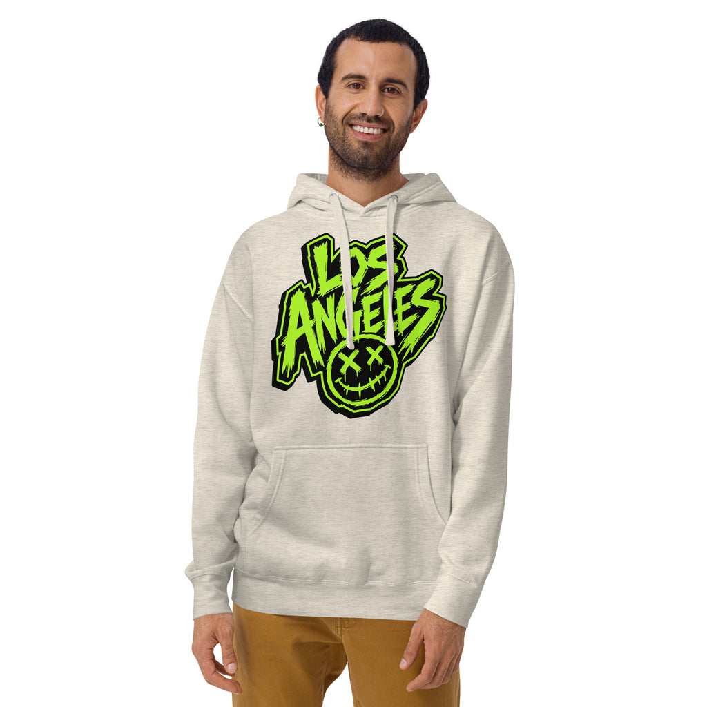 LA Smiles Unisex Hoodie — Oatmeal Heather — front