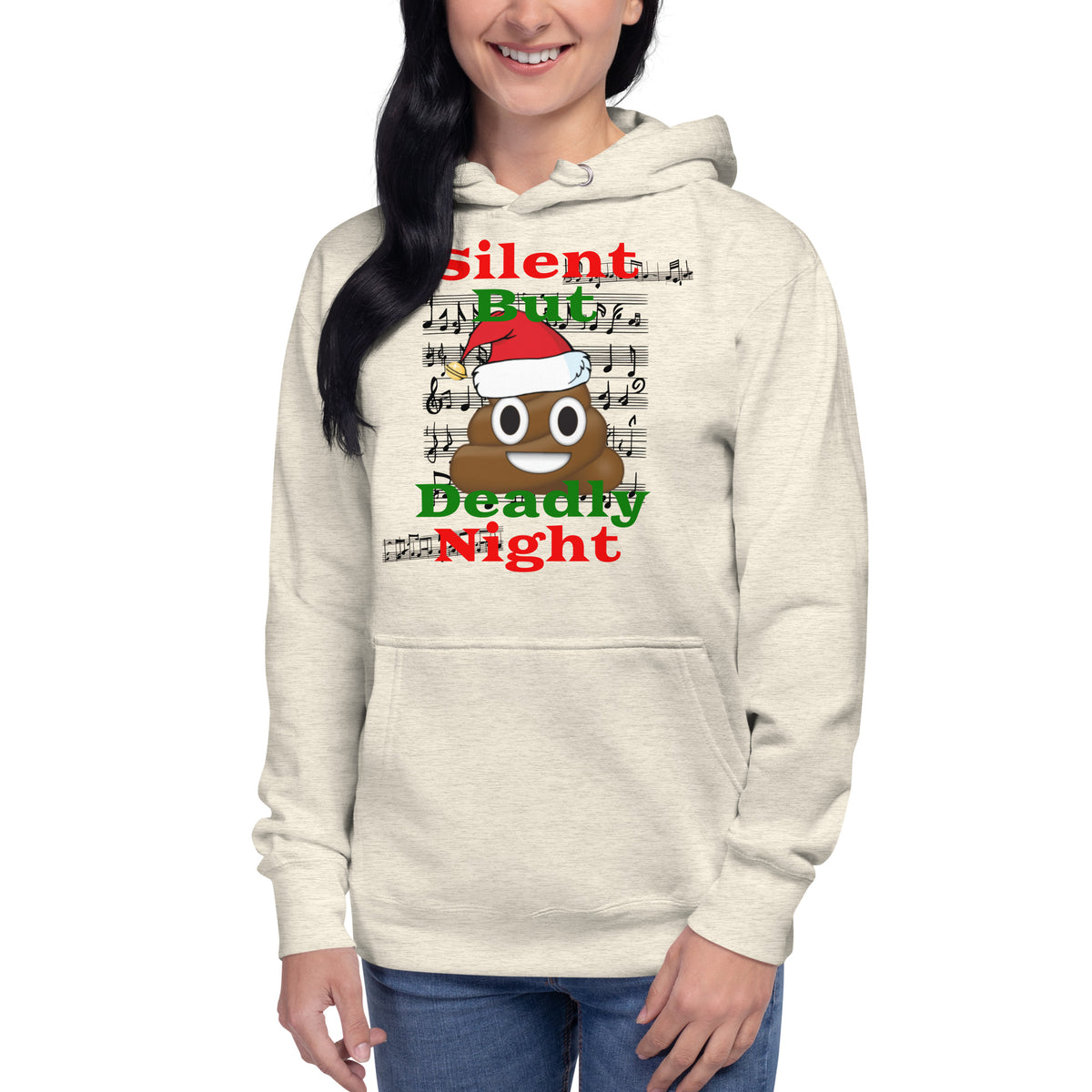 Silent Night Unisex Hoodie — Oatmeal Heather — front