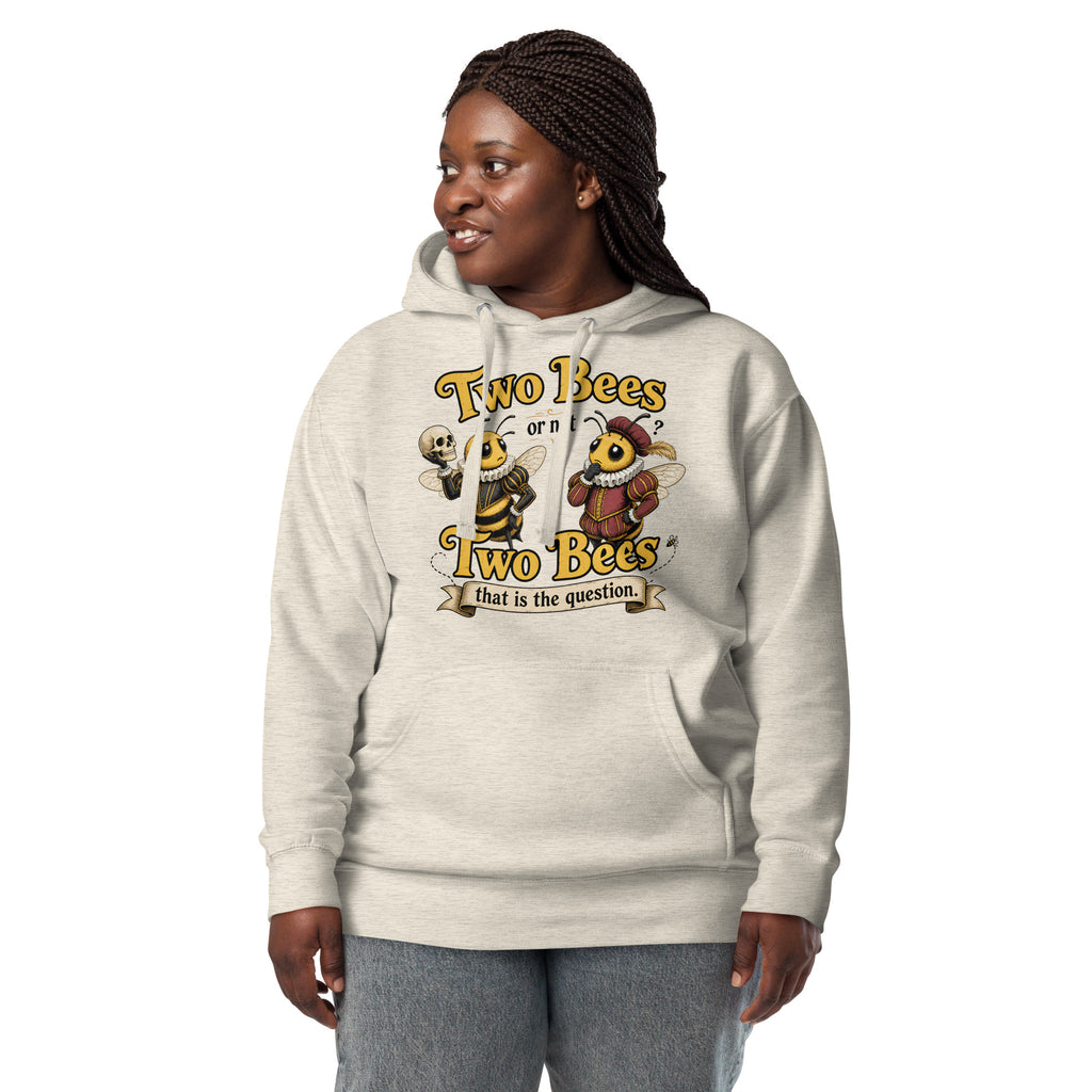 Two Bees Unisex Hoodie — Oatmeal Heather — front