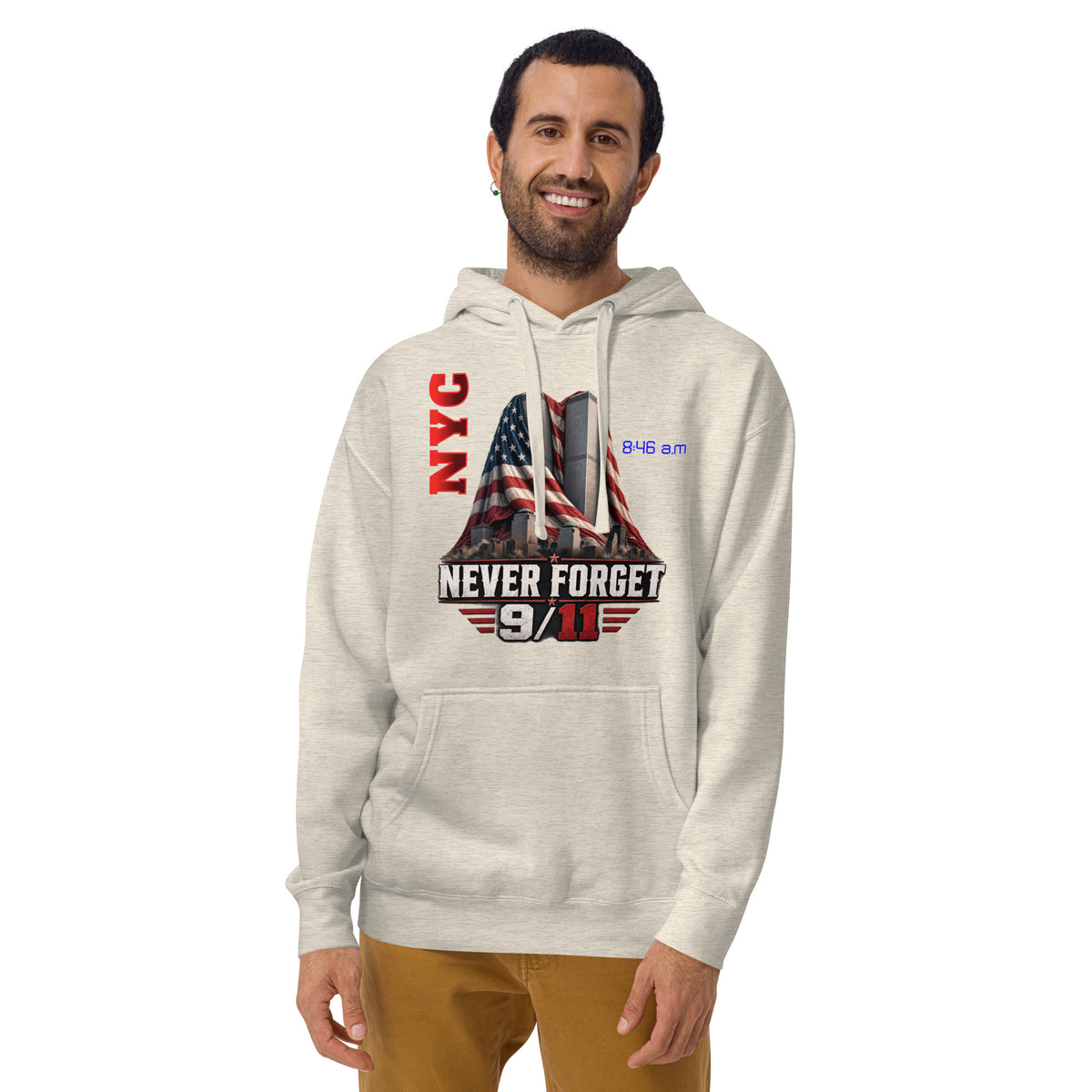 WTC 9/11 Unisex Hoodie — Oatmeal Heather — front