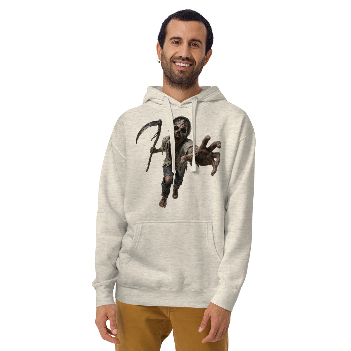 Zombie Run Unisex Hoodie — Oatmeal Heather — front