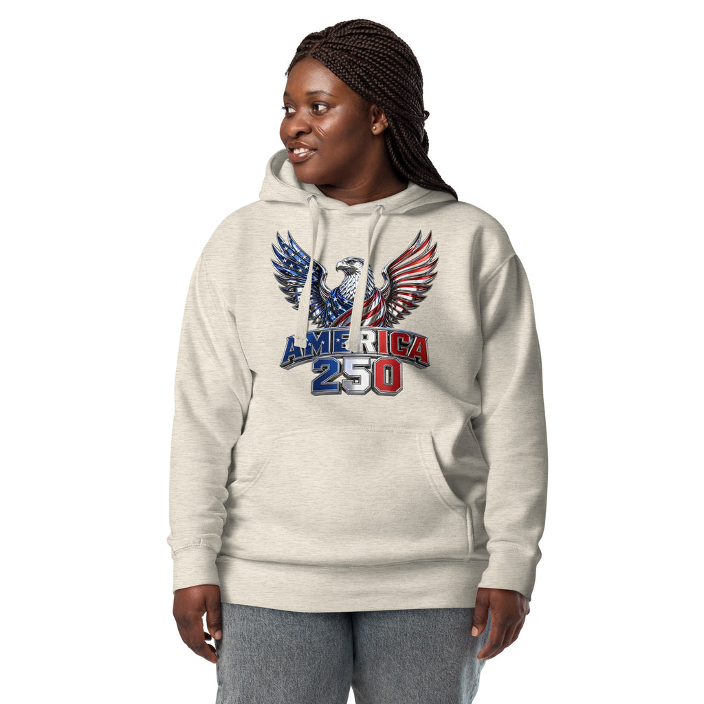 American 250 Unisex Hoodie — Oatmeal Heather — front