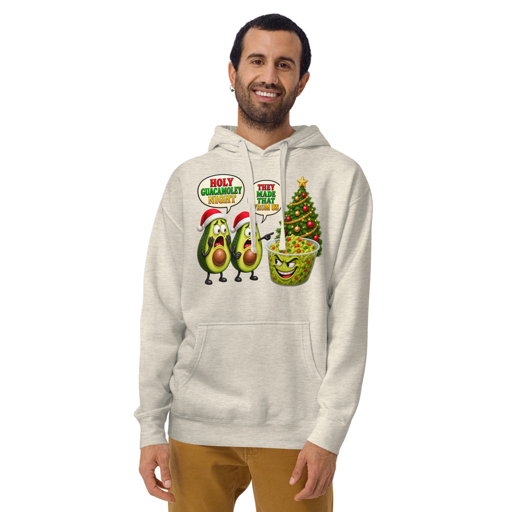 Christmas Guacamole Unisex Hoodie — Oatmeal Heather — front