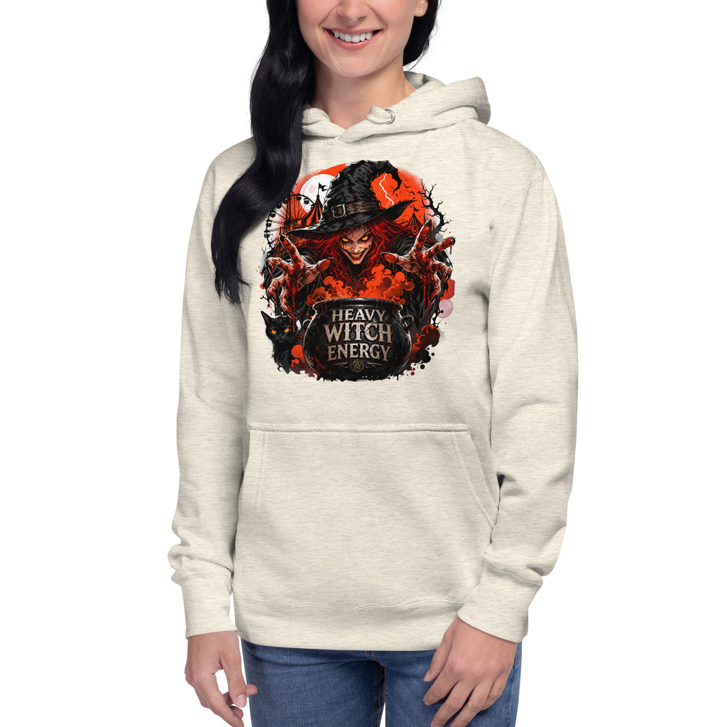 Heavy Witch Energy Unisex Hoodie — Oatmeal Heather — front