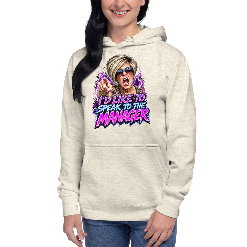 Karen Unisex Hoodie — Oatmeal Heather — front