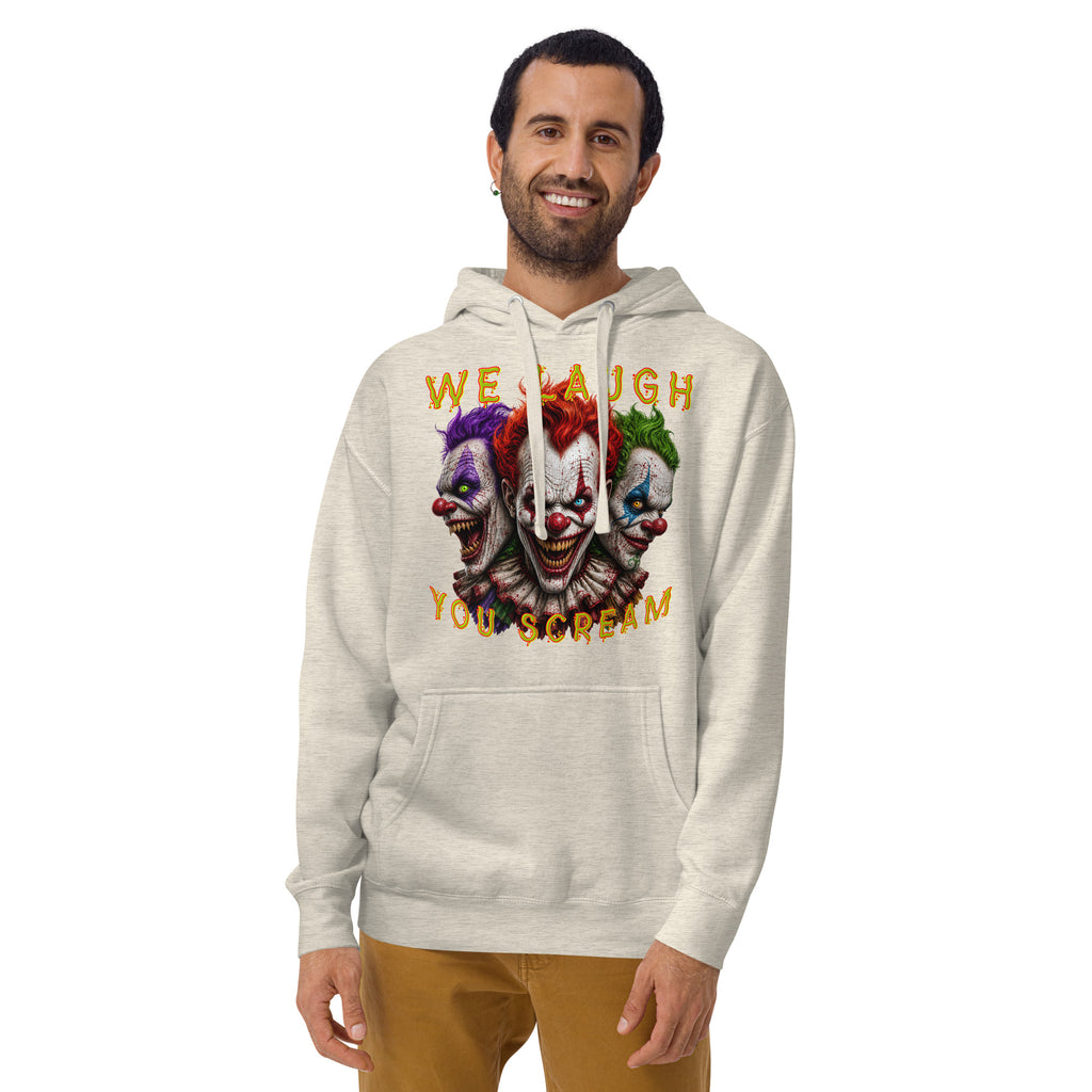 Killer Smiles Unisex Hoodie — Oatmeal Heather — front