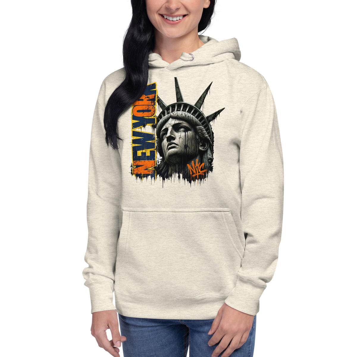 New York Grit Unisex Hoodie — Oatmeal Heather — front