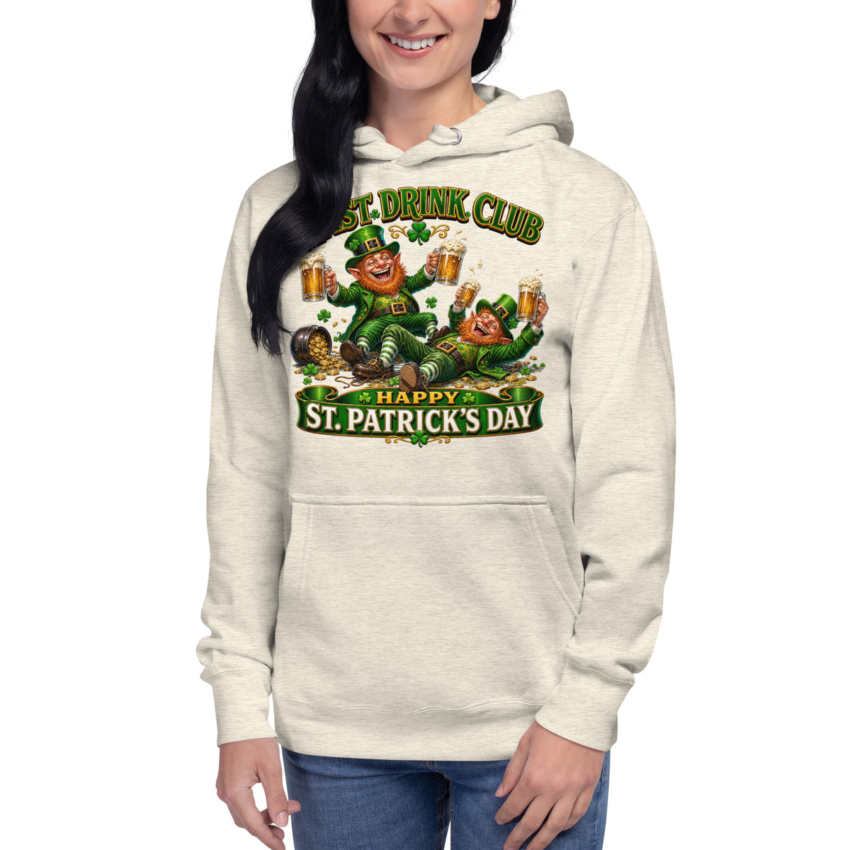 St. Patrick’s Day Last Drink Unisex Hoodie — Oatmeal Heather — front