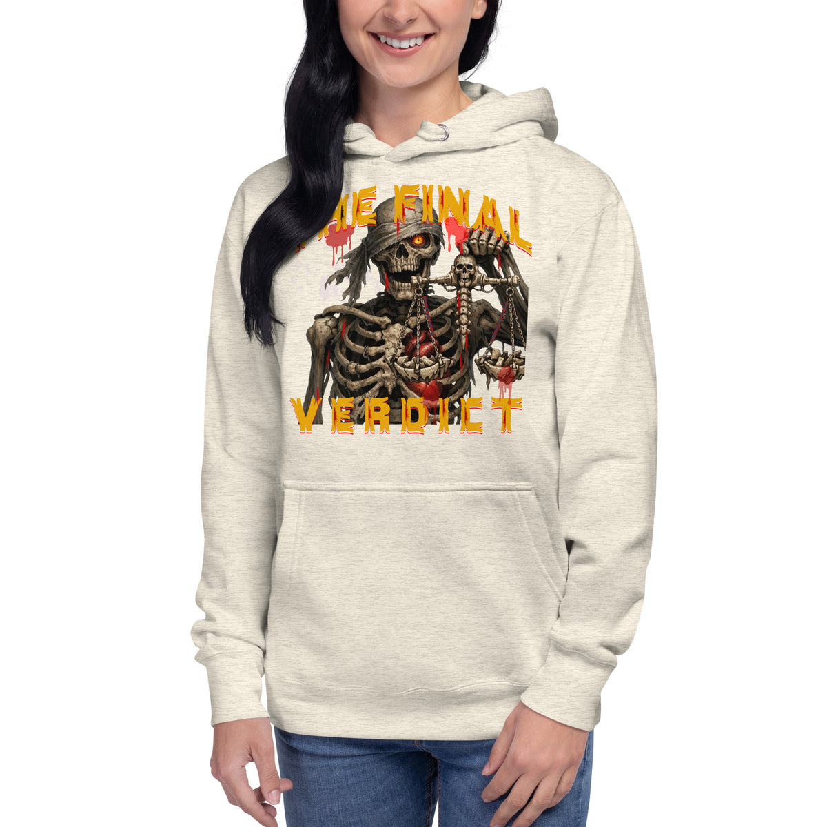 The Final Verdict Unisex Hoodie — Oatmeal Heather — front