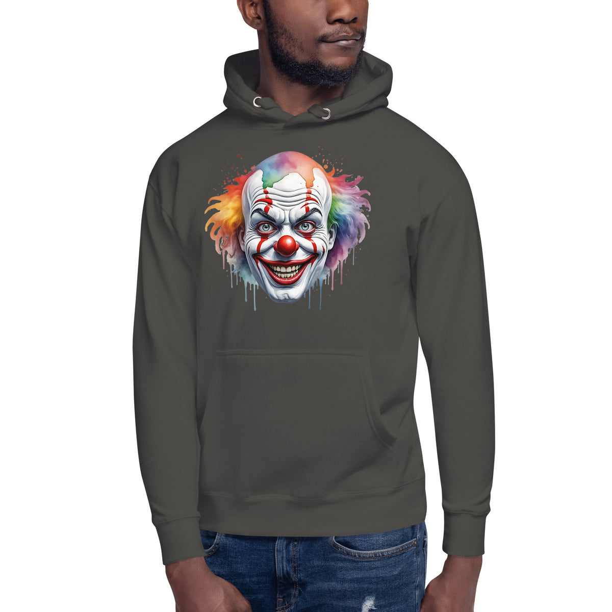 Painted Clown Unisex Hoodie — Vintage Black — front