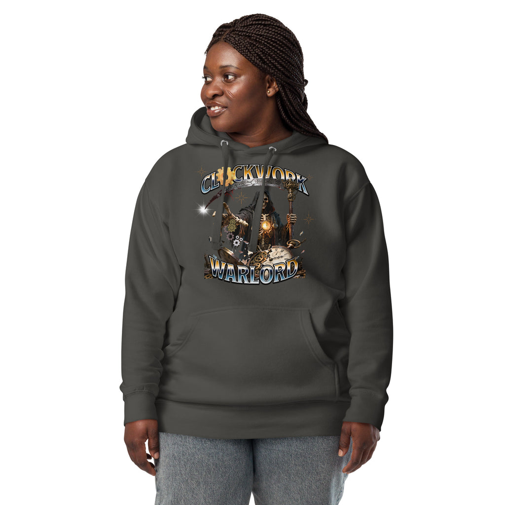 Clockwork Warlord Unisex Hoodie — Vintage Black — front