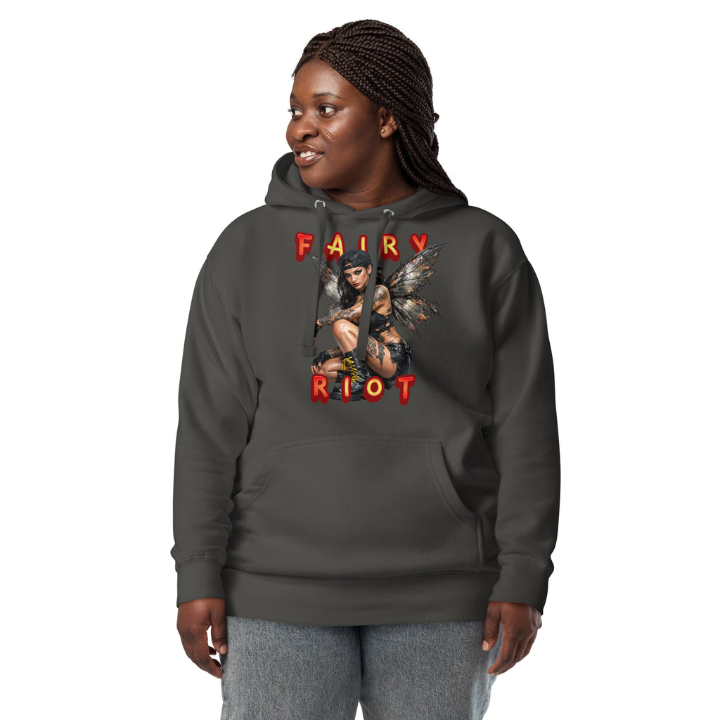 Fairy Riot Unisex Hoodie — Vintage Black — front