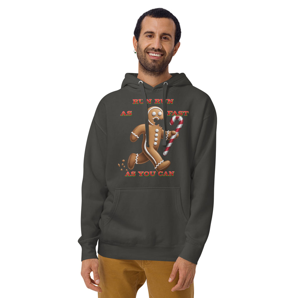 Gingerbread Man Unisex Hoodie — Vintage Black — front