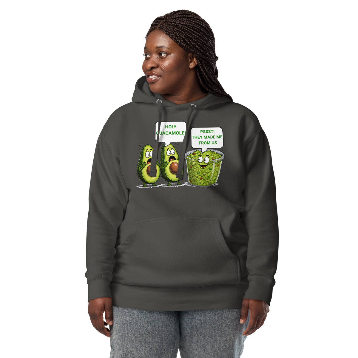 Holy Guacamole Unisex Hoodie — Vintage Black — front