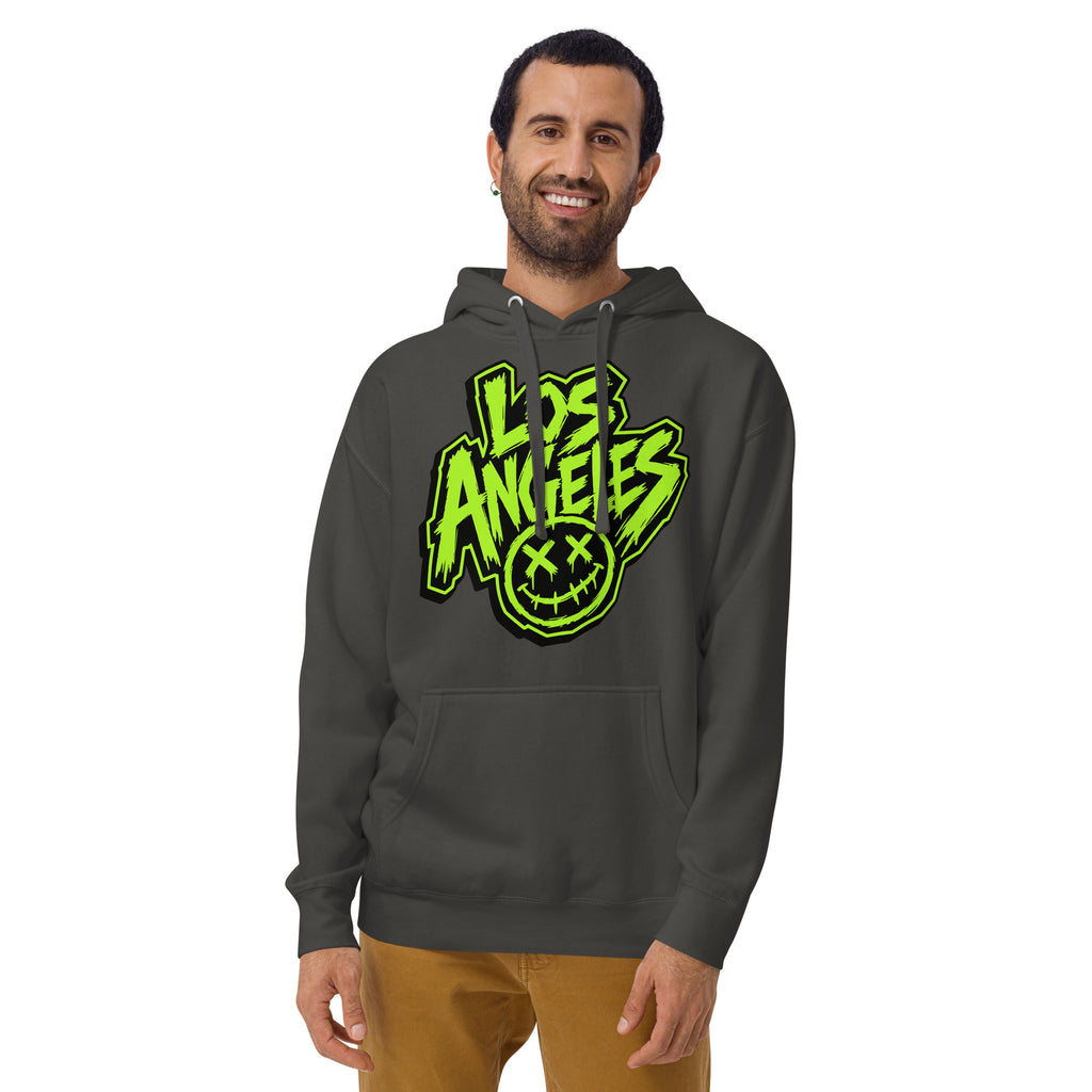 LA Smiles Unisex Hoodie — Vintage Black — front