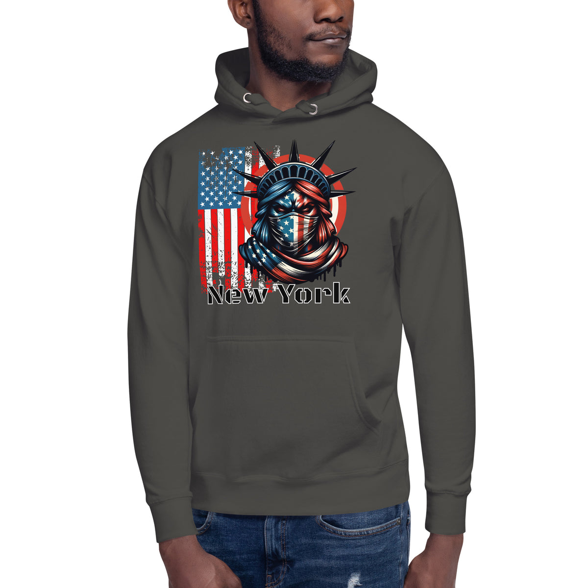 New York City Unisex Hoodie — Vintage Black — front