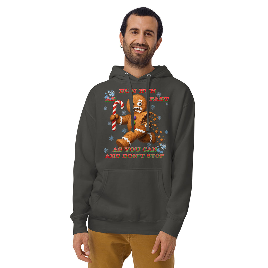 Run Run Unisex Hoodie — Vintage Black — front