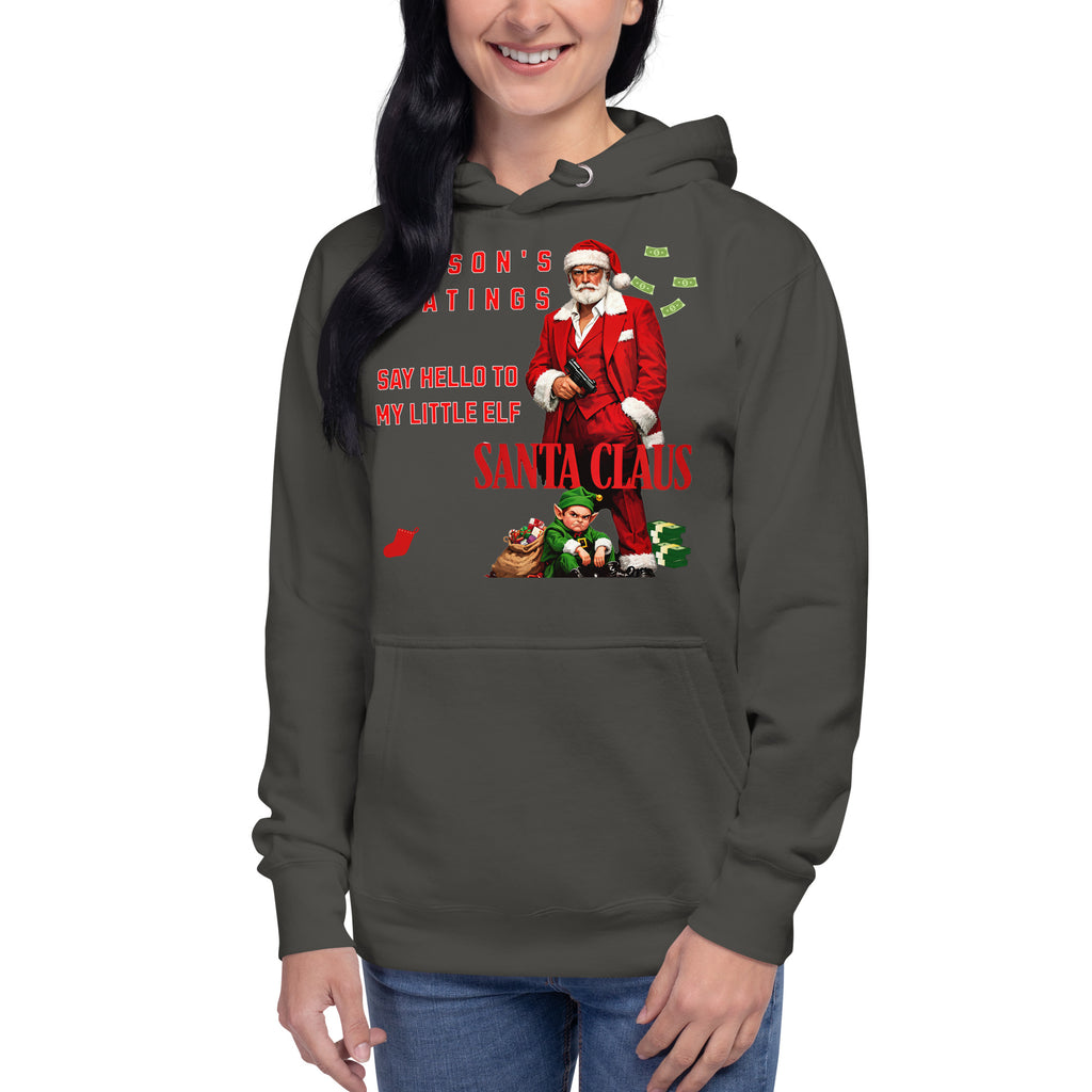 Santa Santana Unisex Hoodie — Vintage Black — front
