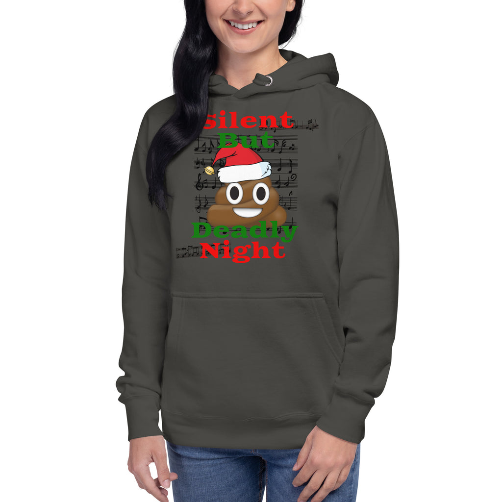 Silent Night Unisex Hoodie — Vintage Black — front