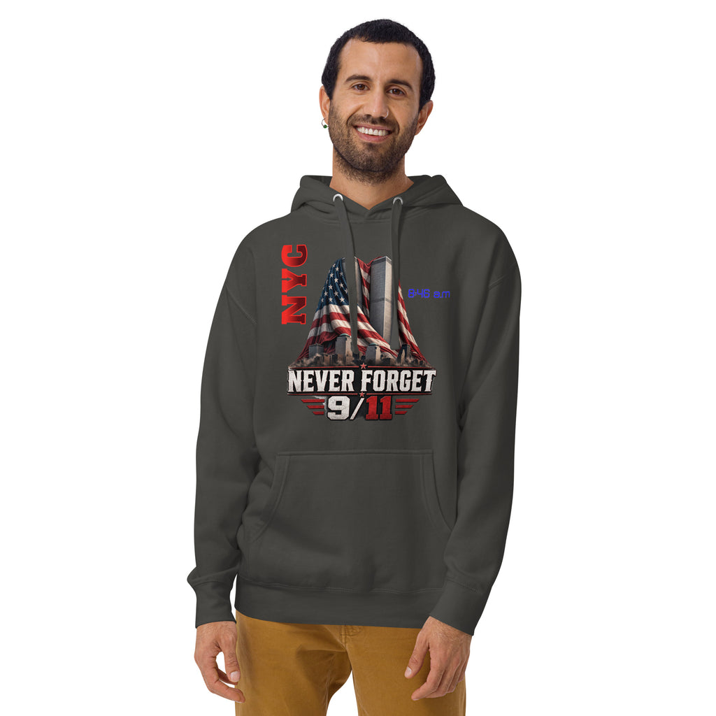 WTC 9/11 Unisex Hoodie — Vintage Black — front