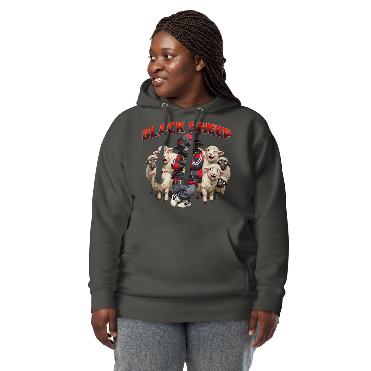 Black Sheep Way Unisex Hoodie — Vintage Black — front