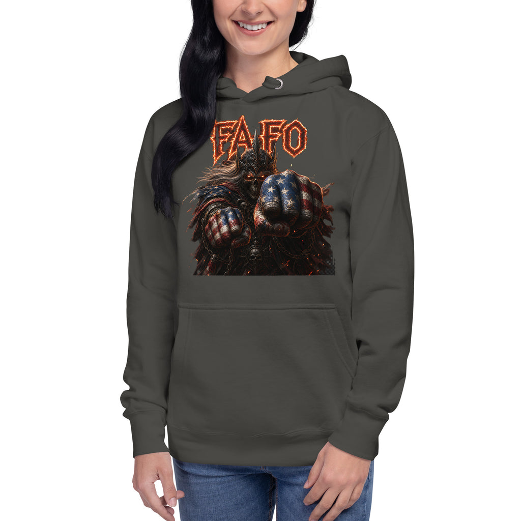 Dark FAFO Unisex Hoodie — Vintage Black — front