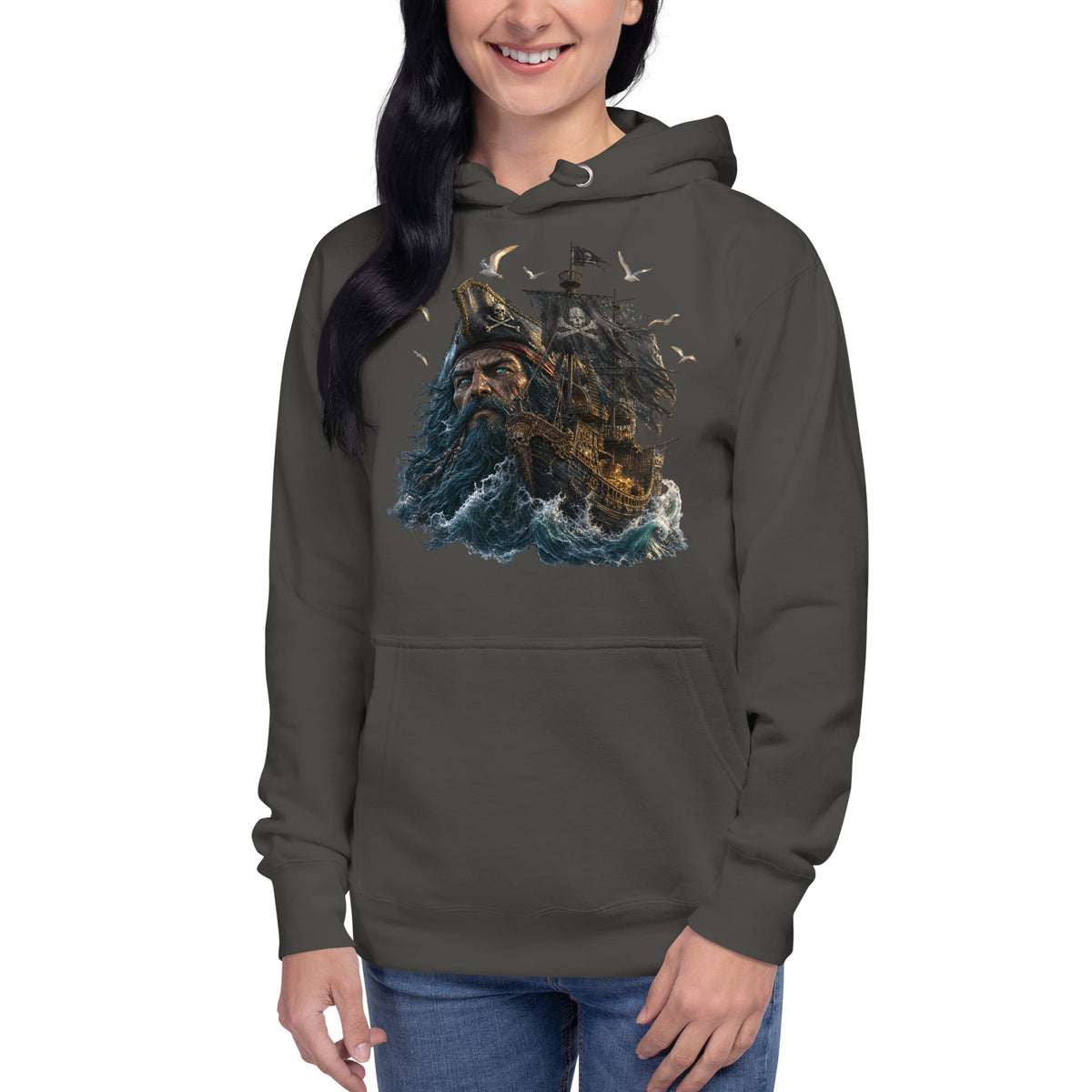 Ghost Ship Unisex Hoodie — Vintage Black — front