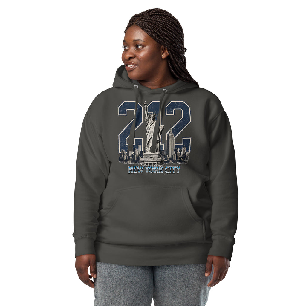 New York 212 Unisex Hoodie — Vintage Black — front