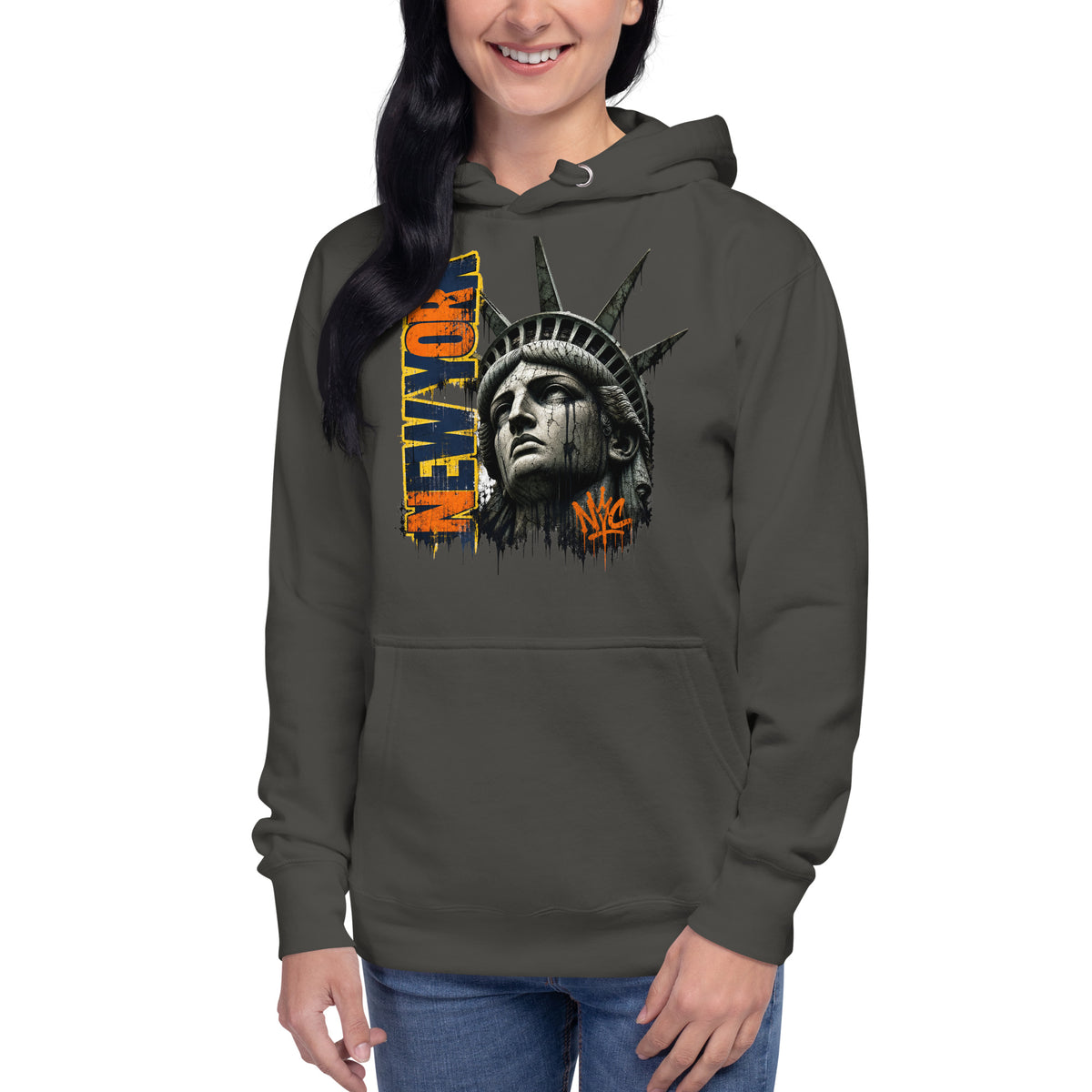 New York Grit Unisex Hoodie — Vintage Black — front