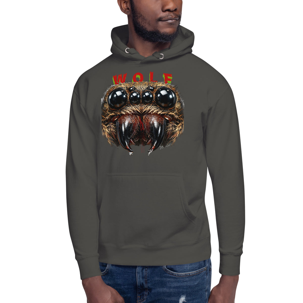Spider Eyes Unisex Hoodie — Vintage Black — front
