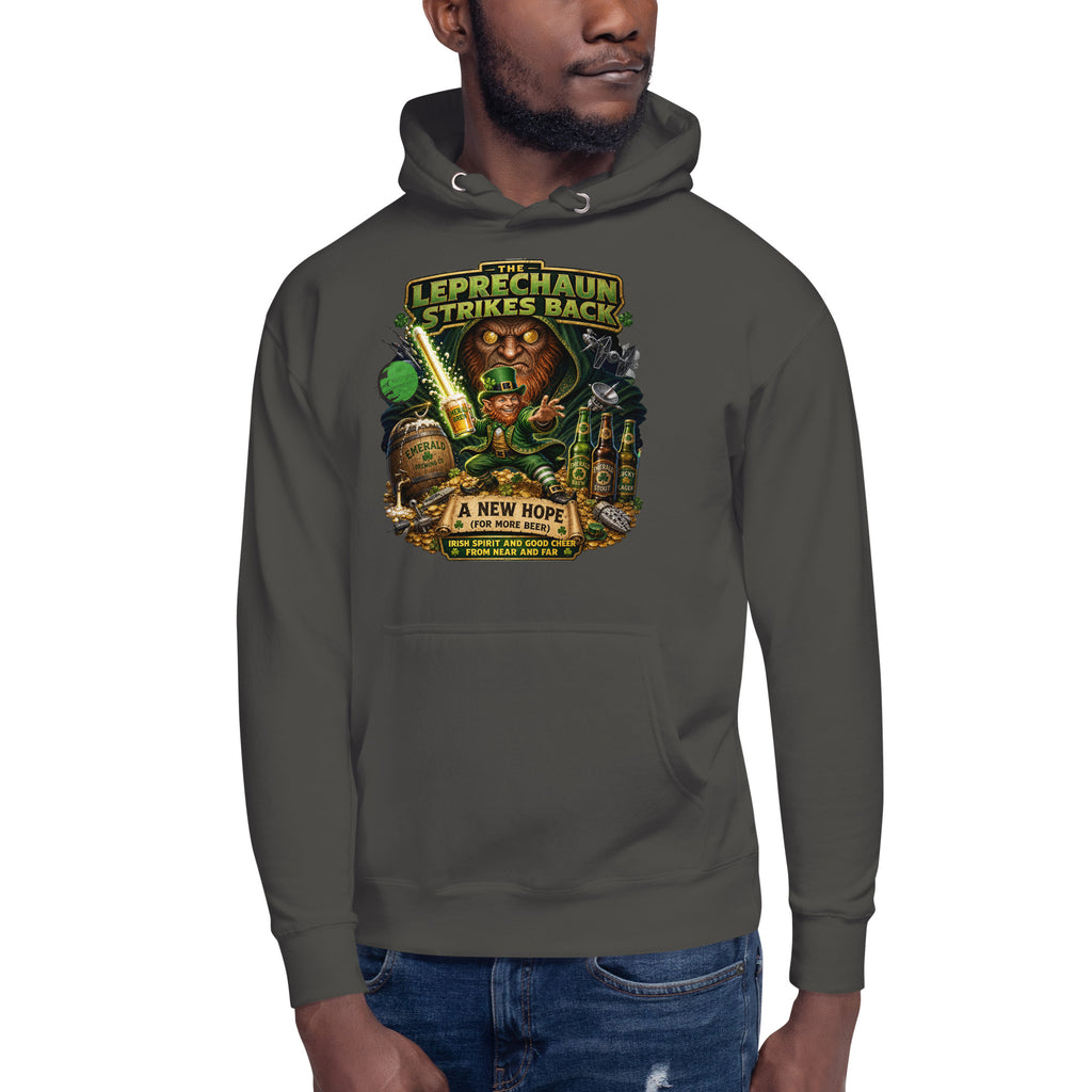 Leprechaun Strikes Back Unisex Hoodie — Vintage Black — front