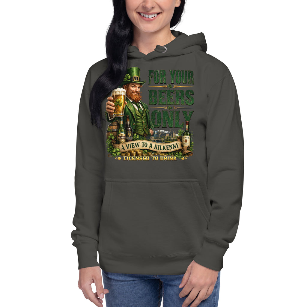 For Your Beers Only Unisex Hoodie — Vintage Black — front