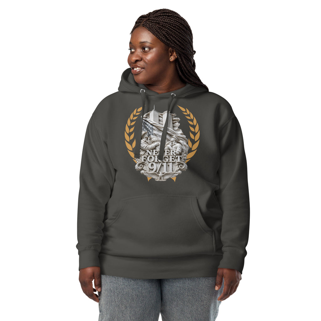 WTC NYC — Never Forget Unisex Hoodie — Vintage Black — front