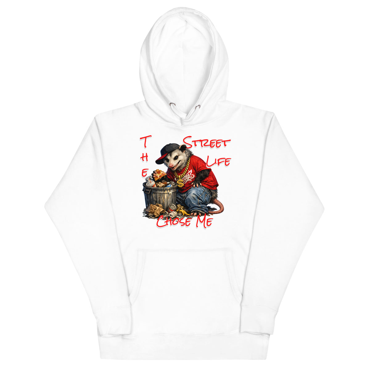 NY Possum Life Unisex Hoodie — White — front