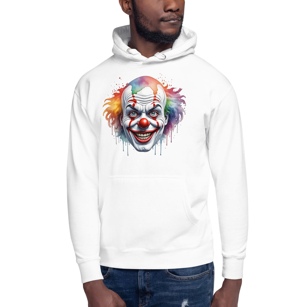 Painted Clown Unisex Hoodie — White — front